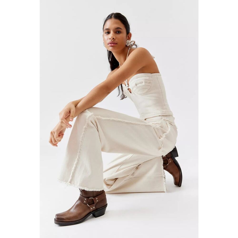 Esthe Wide-Leg Trouser Jean - S - Cream